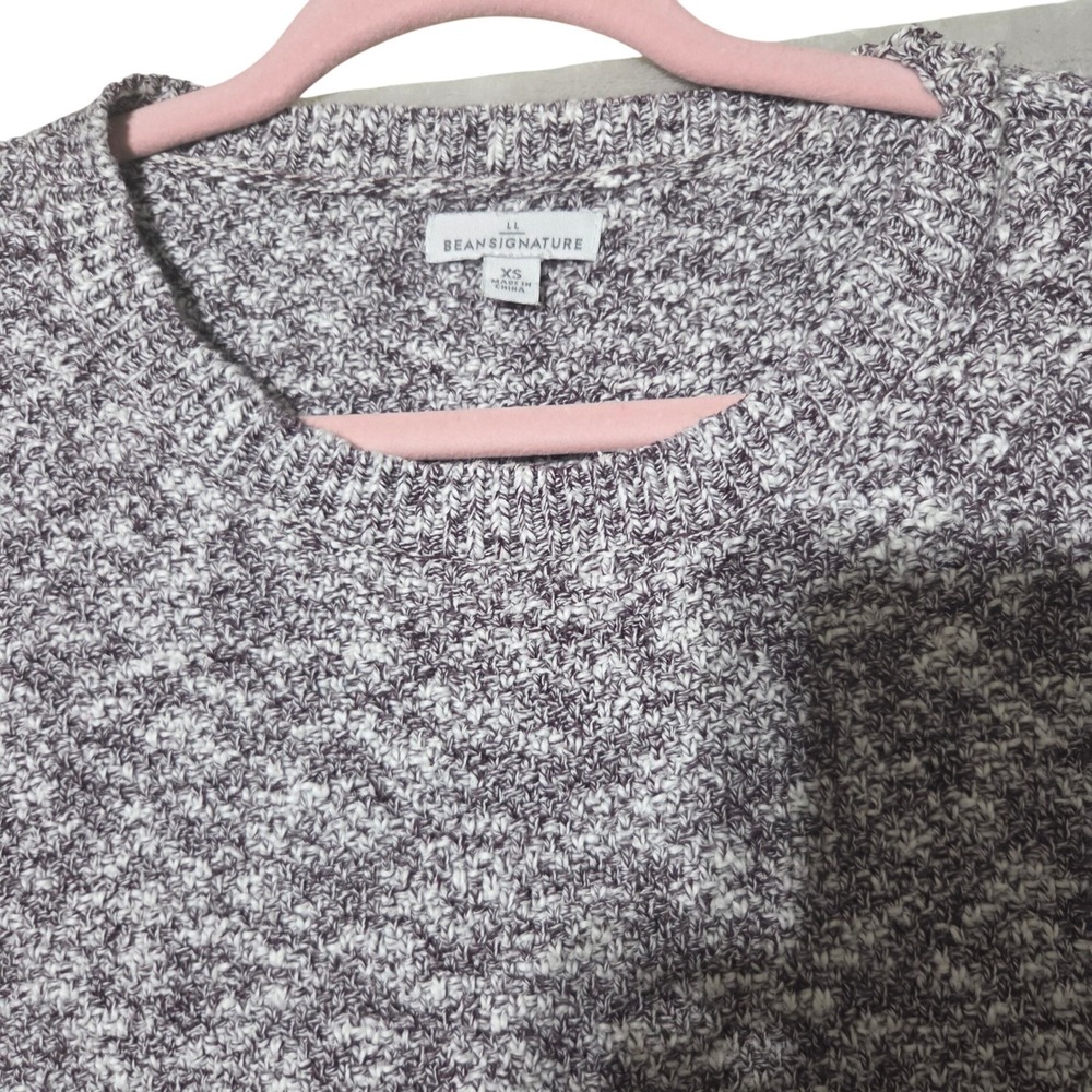 L.L.Bean Cotton Linen Sweater XS Colorblock Knit Cottagecore Preppy Cozy Fall - Picture 7 of 9